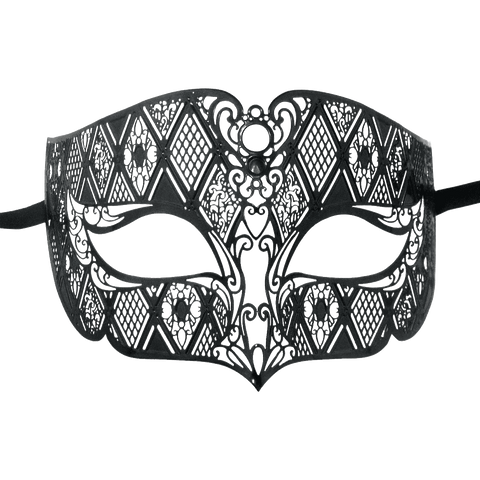 Burlesque-Boutique Men's Diamond Design Laser Cut Venetian Masquerade Mask