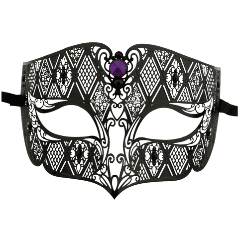 Burlesque-Boutique Men's Diamond Design Laser Cut Venetian Masquerade Mask