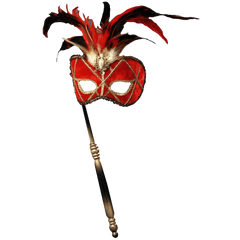 Forum Novelties Women's Feather Masquerade Mask with Holding Stick